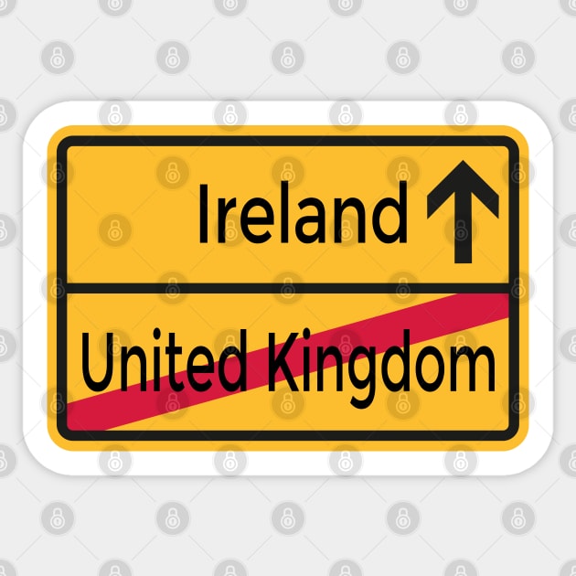 United Kingdom to Ireland Brexit Sign Sticker by HipsterSketch